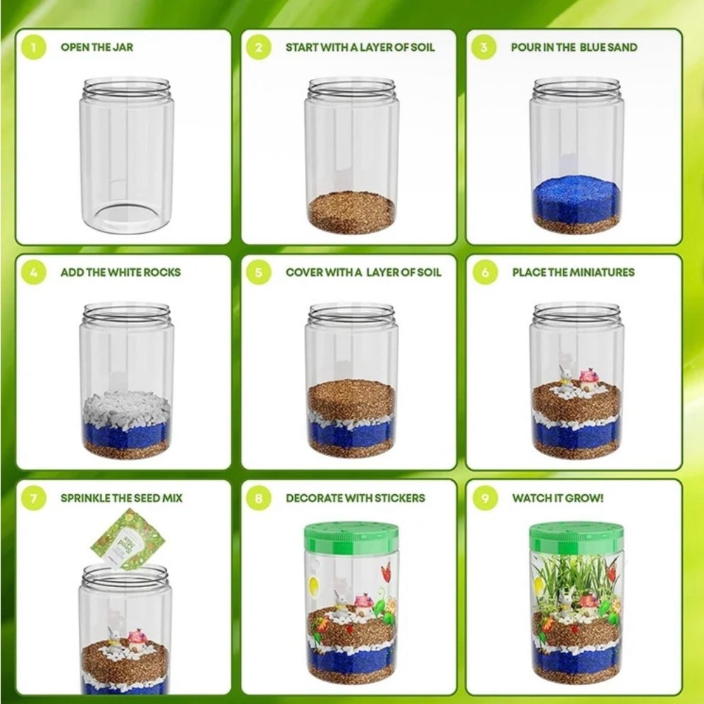 Dan & Darci Light-up Terrarium Kit for Kids - Science Kits, Gardening Gifts NEW - Picture 4 of 6